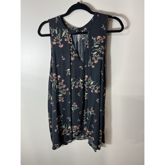 Free People Snap Out Of It Sleeveless Tree Swing Top Small Black Floral NEW - Picture 2 of 16